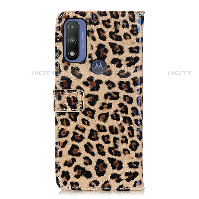 Custodia Portafoglio In Pelle Cover con Supporto DY01 per Motorola Moto G Pure Marrone