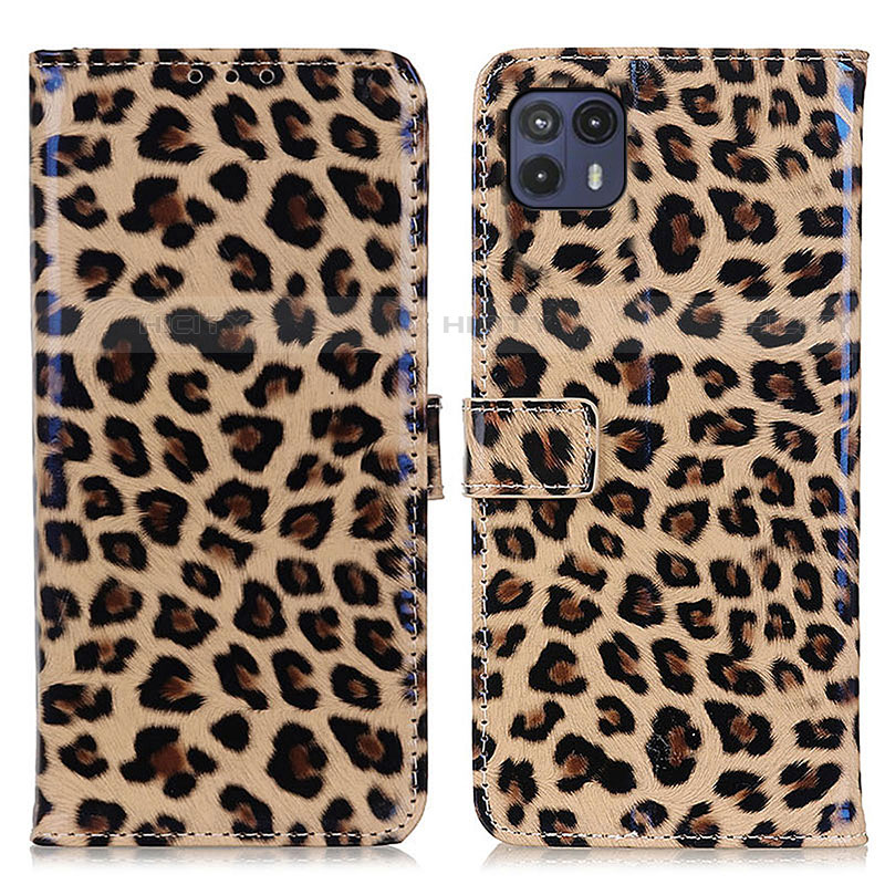 Custodia Portafoglio In Pelle Cover con Supporto DY01 per Motorola Moto G50 5G Marrone