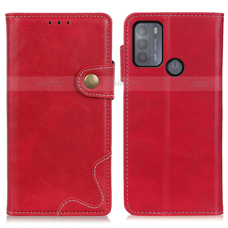 Custodia Portafoglio In Pelle Cover con Supporto DY01 per Motorola Moto G50 Rosso