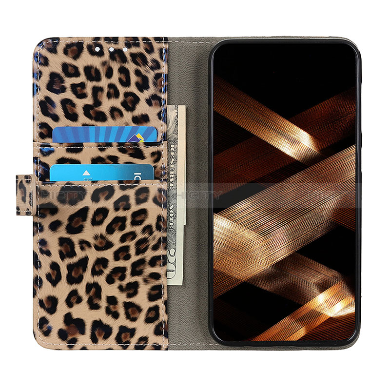 Custodia Portafoglio In Pelle Cover con Supporto DY01 per Nokia C12 Plus Marrone