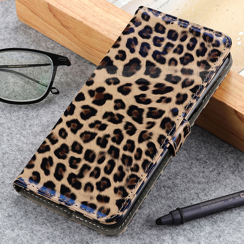 Custodia Portafoglio In Pelle Cover con Supporto DY01 per Oppo A54 4G Marrone