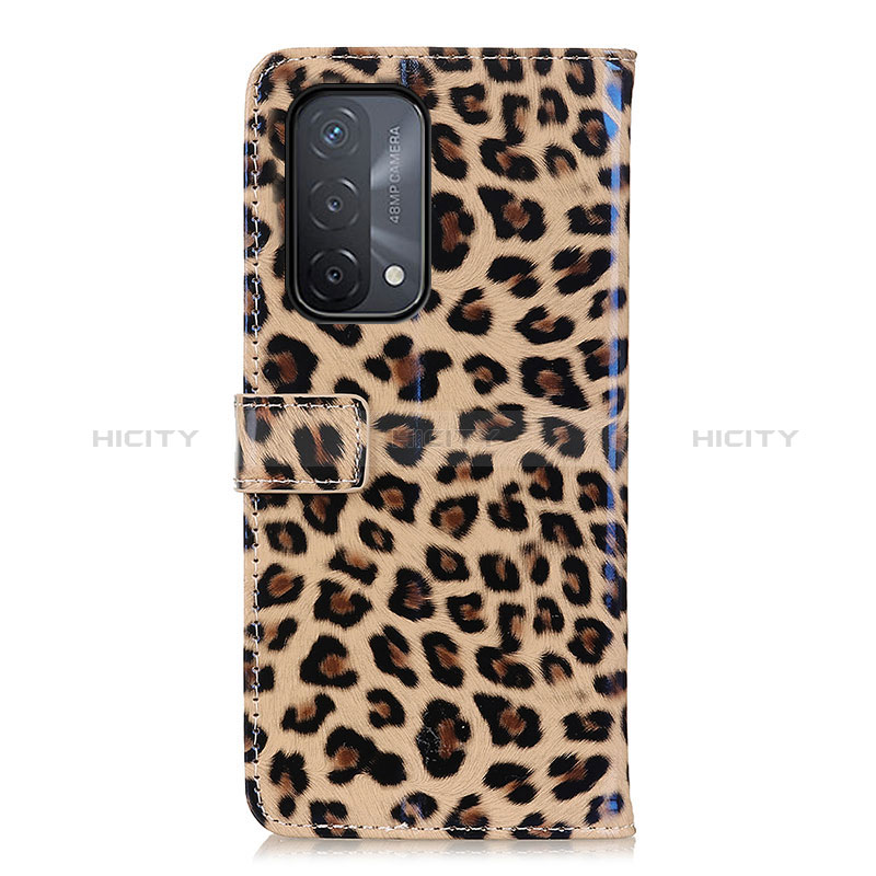 Custodia Portafoglio In Pelle Cover con Supporto DY01 per Oppo A54 5G Marrone