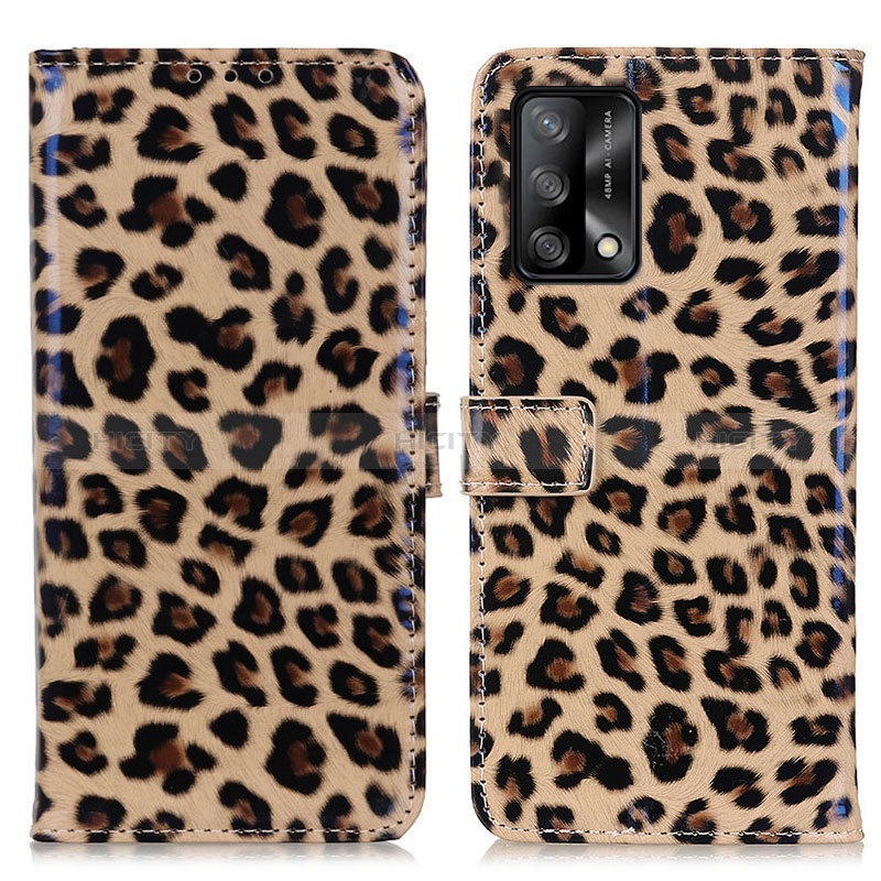 Custodia Portafoglio In Pelle Cover con Supporto DY01 per Oppo F19 Marrone