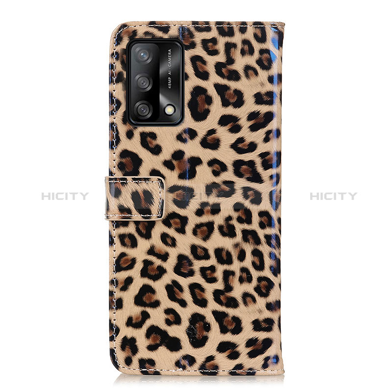 Custodia Portafoglio In Pelle Cover con Supporto DY01 per Oppo F19 Marrone