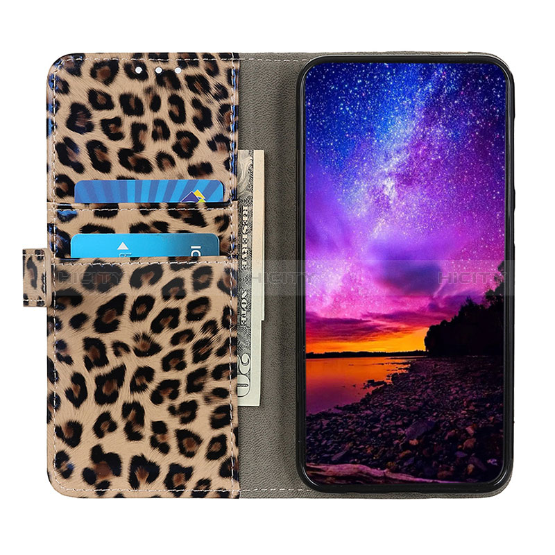 Custodia Portafoglio In Pelle Cover con Supporto DY01 per Sony Xperia 10 III Marrone