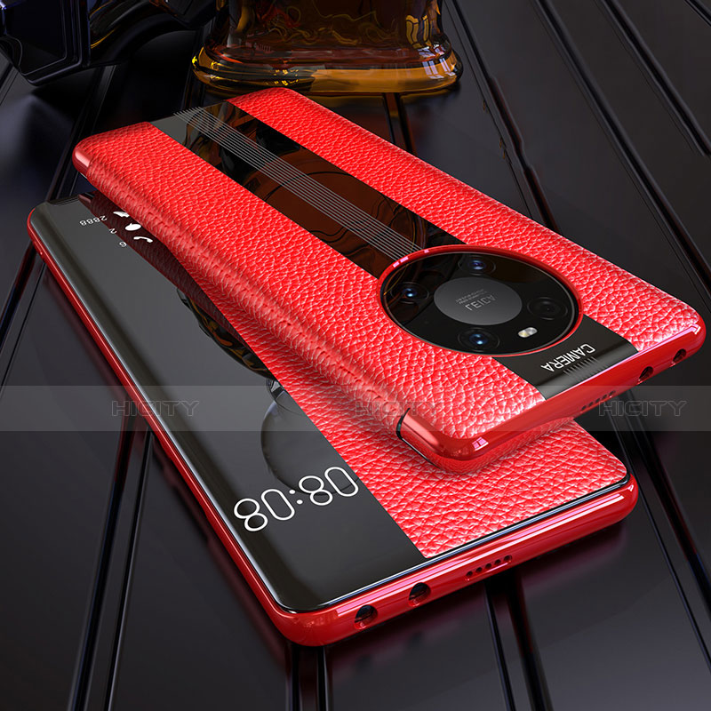 Custodia Portafoglio In Pelle Cover con Supporto F05 per Huawei Mate 40E Pro 4G Rosso