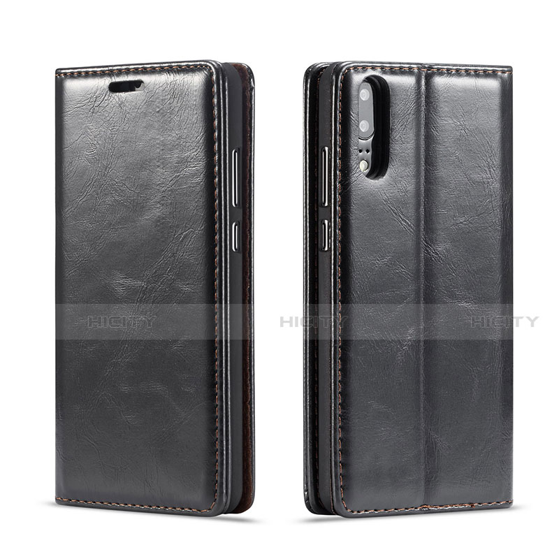 Custodia Portafoglio In Pelle Cover con Supporto G01 per Huawei P20 Nero