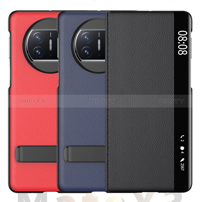 Custodia Portafoglio In Pelle Cover con Supporto GS1 per Huawei Mate X5