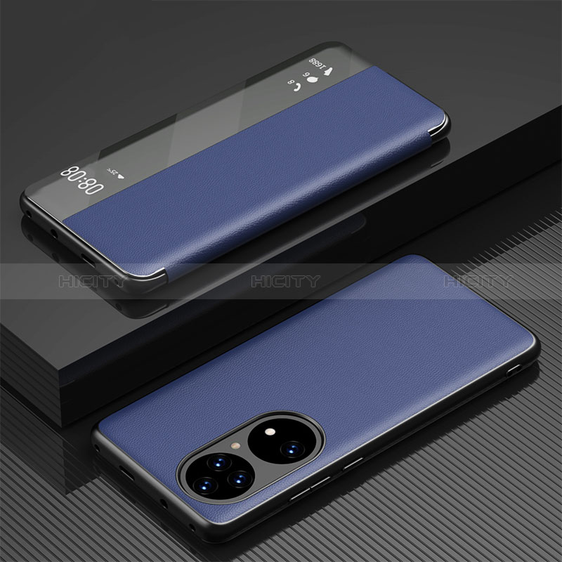 Custodia Portafoglio In Pelle Cover con Supporto GS1 per Huawei P50 Pro Blu