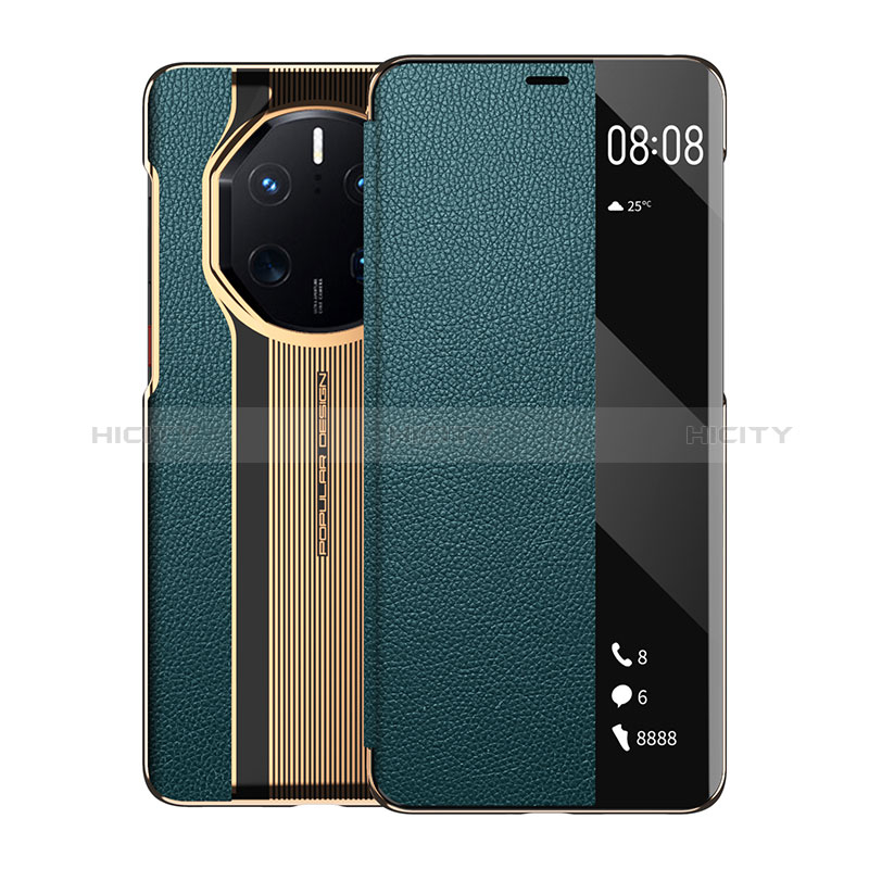 Custodia Portafoglio In Pelle Cover con Supporto GS3 per Huawei Mate 50 RS Verde