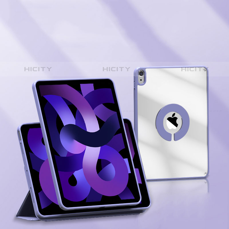 Custodia Portafoglio In Pelle Cover con Supporto H01 per Apple iPad Air 4 10.9 (2020) Viola