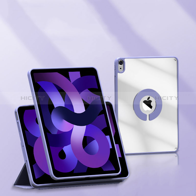 Custodia Portafoglio In Pelle Cover con Supporto H01 per Apple iPad Air 5 10.9 (2022) Viola