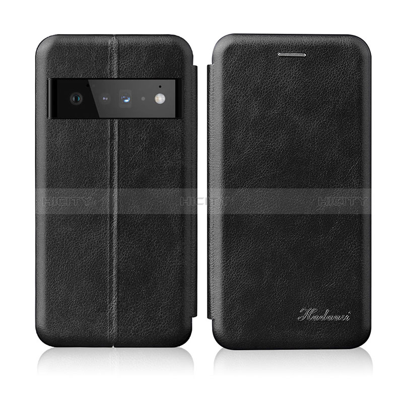 Custodia Portafoglio In Pelle Cover con Supporto H01D per Google Pixel 6 Pro 5G Nero