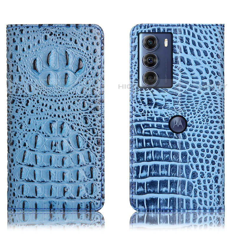 Custodia Portafoglio In Pelle Cover con Supporto H01P per Motorola Moto Edge S30 5G Cielo Blu