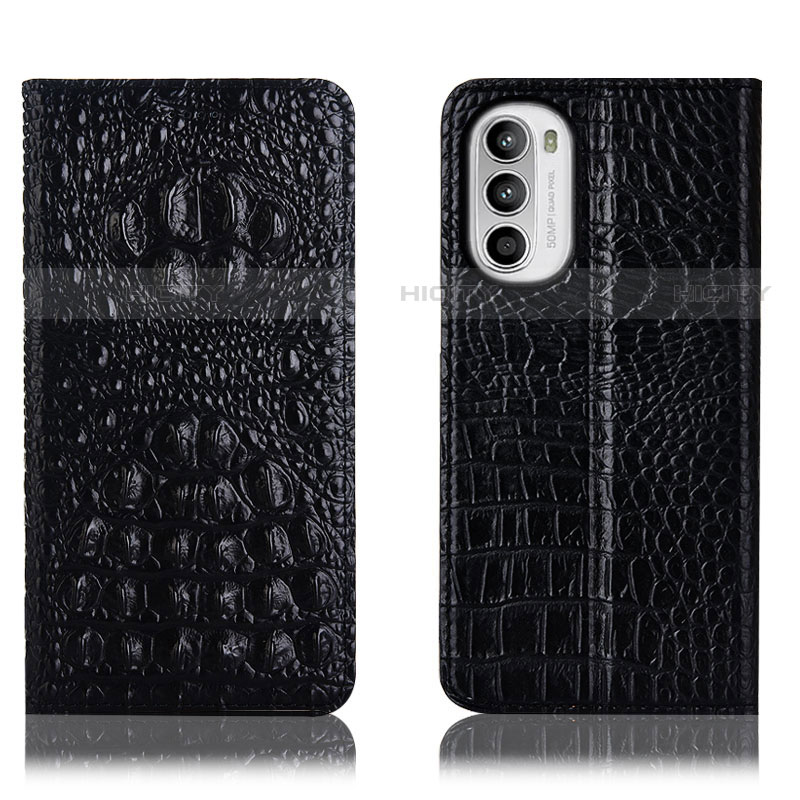 Custodia Portafoglio In Pelle Cover con Supporto H01P per Motorola Moto G71s 5G Nero