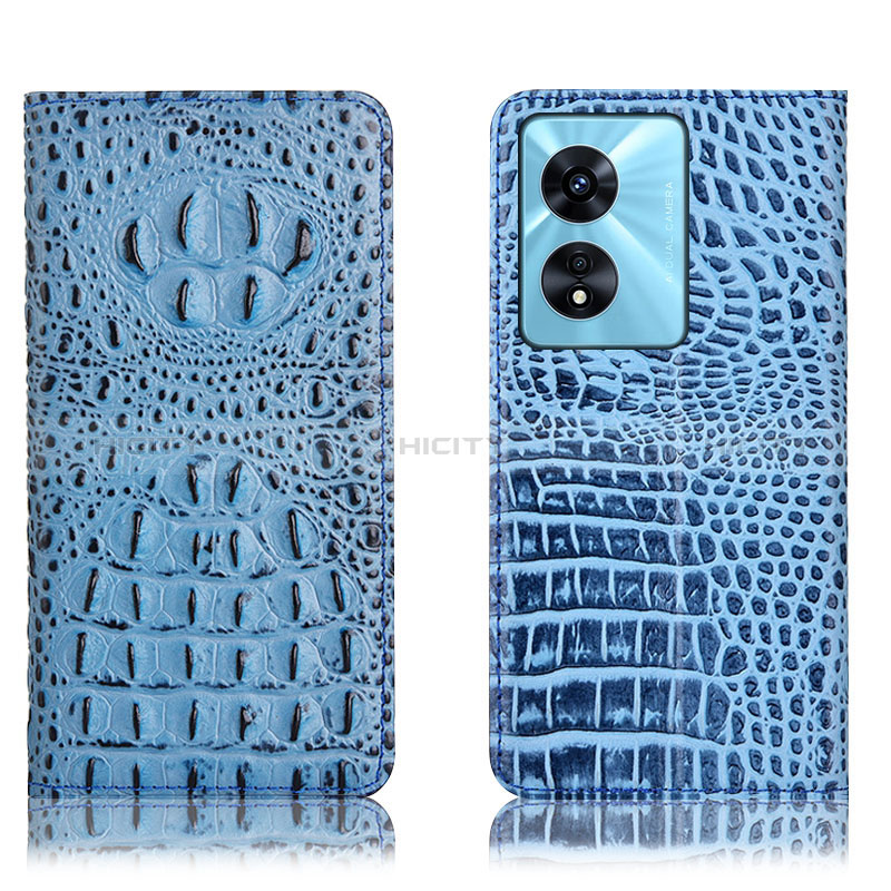 Custodia Portafoglio In Pelle Cover con Supporto H01P per Oppo A1x 5G Cielo Blu