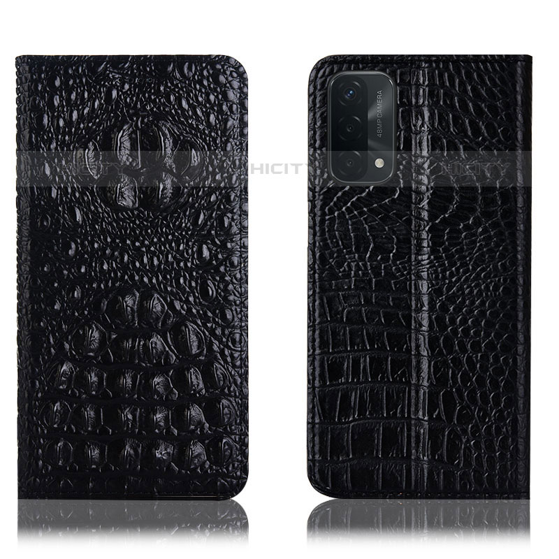 Custodia Portafoglio In Pelle Cover con Supporto H01P per Oppo A93 5G Nero