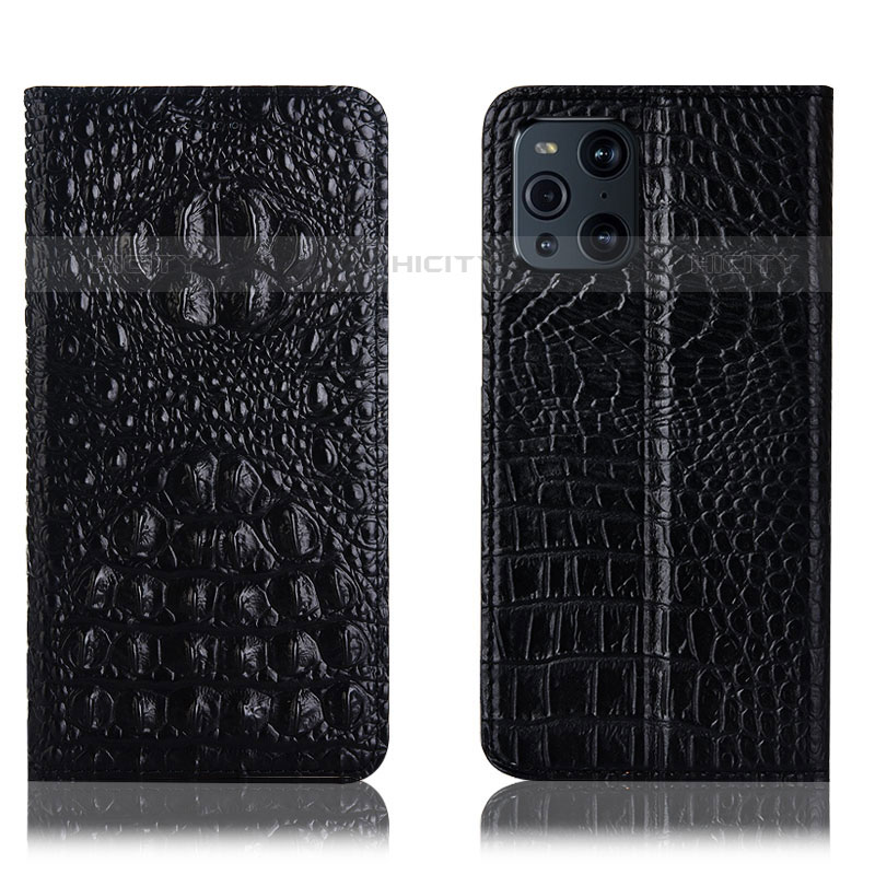 Custodia Portafoglio In Pelle Cover con Supporto H01P per Oppo Find X3 Pro 5G