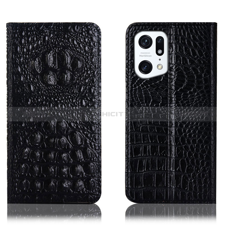 Custodia Portafoglio In Pelle Cover con Supporto H01P per Oppo Find X5 5G