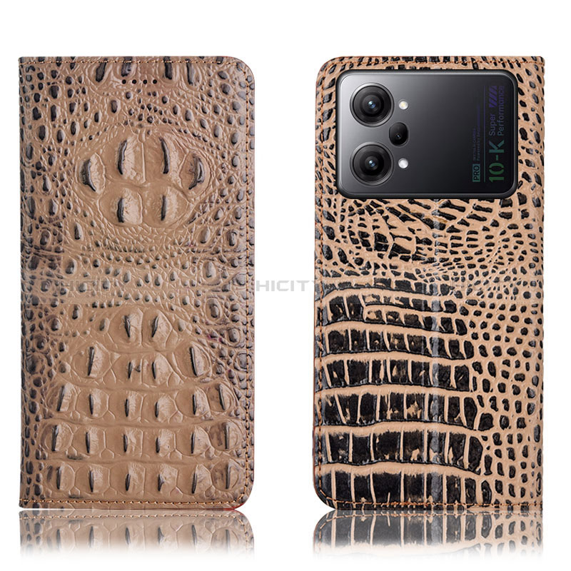 Custodia Portafoglio In Pelle Cover con Supporto H01P per Oppo K10 Pro 5G Khaki