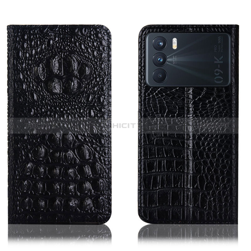 Custodia Portafoglio In Pelle Cover con Supporto H01P per Oppo K9 Pro 5G Nero