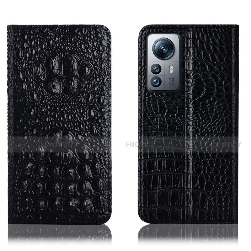 Custodia Portafoglio In Pelle Cover con Supporto H01P per Xiaomi Mi 12 5G Nero