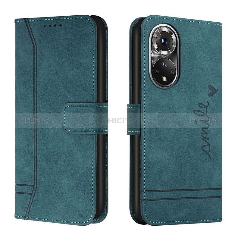 Custodia Portafoglio In Pelle Cover con Supporto H01X per Huawei Honor 50 Pro 5G Verde