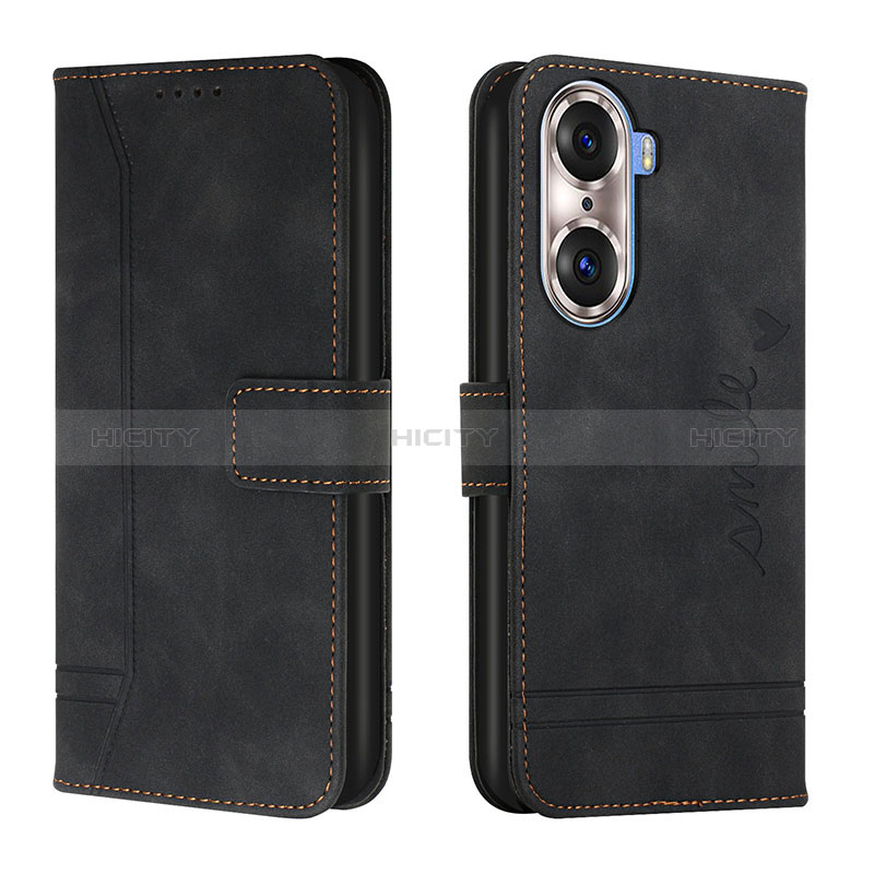 Custodia Portafoglio In Pelle Cover con Supporto H01X per Huawei Honor 60 5G Nero