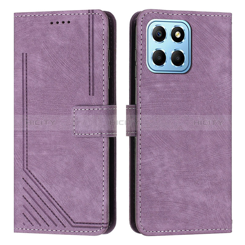 Custodia Portafoglio In Pelle Cover con Supporto H01X per Huawei Honor 70 Lite 5G Viola