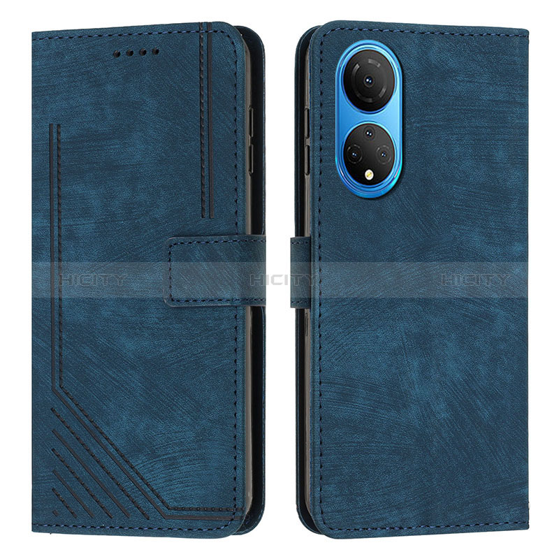 Custodia Portafoglio In Pelle Cover con Supporto H01X per Huawei Honor X7 Blu