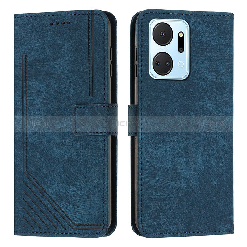 Custodia Portafoglio In Pelle Cover con Supporto H01X per Huawei Honor X7a Blu