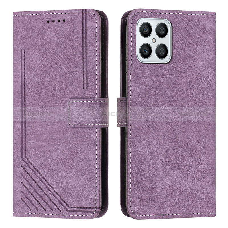 Custodia Portafoglio In Pelle Cover con Supporto H01X per Huawei Honor X8 4G Viola