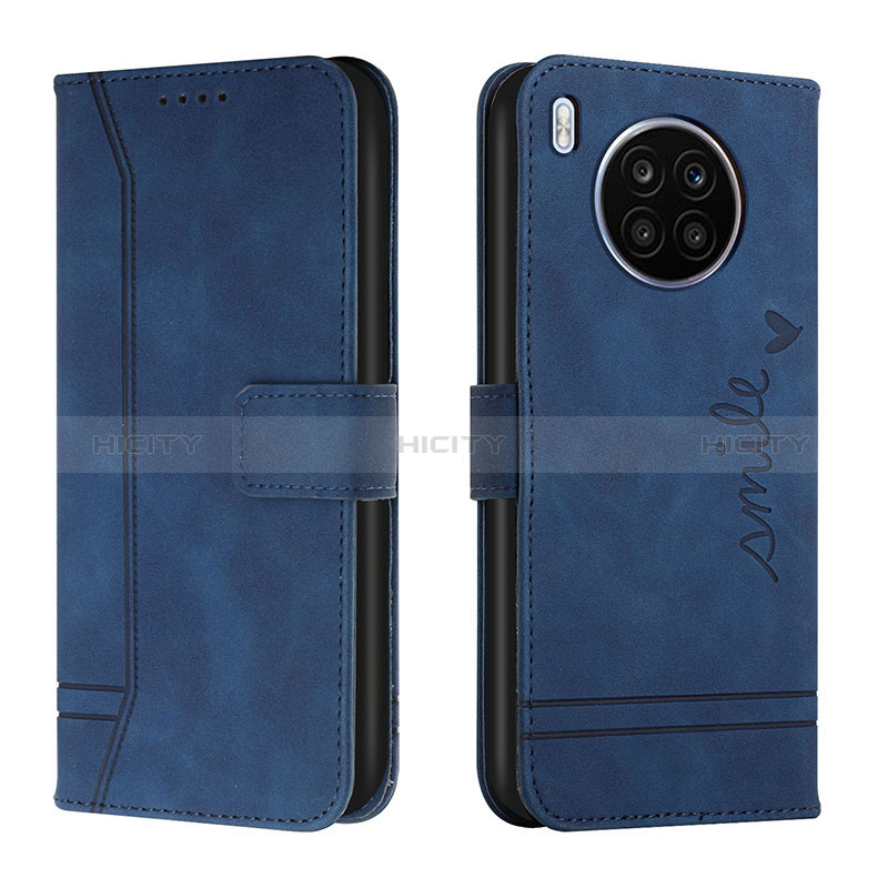 Custodia Portafoglio In Pelle Cover con Supporto H01X per Huawei Nova 8i Blu