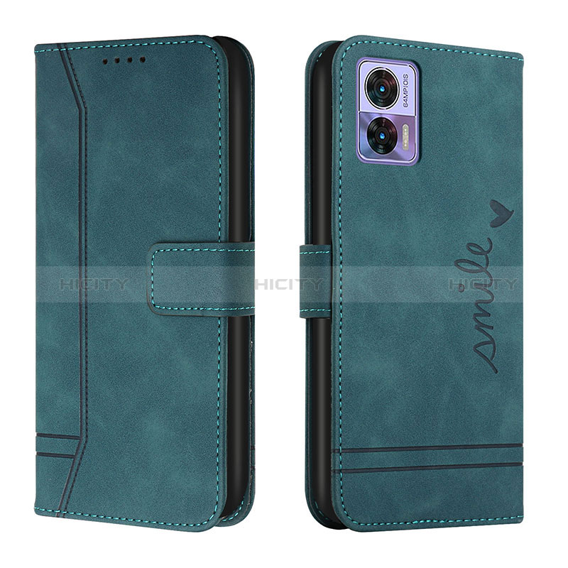 Custodia Portafoglio In Pelle Cover con Supporto H01X per Motorola Moto Edge 30 Neo 5G Verde