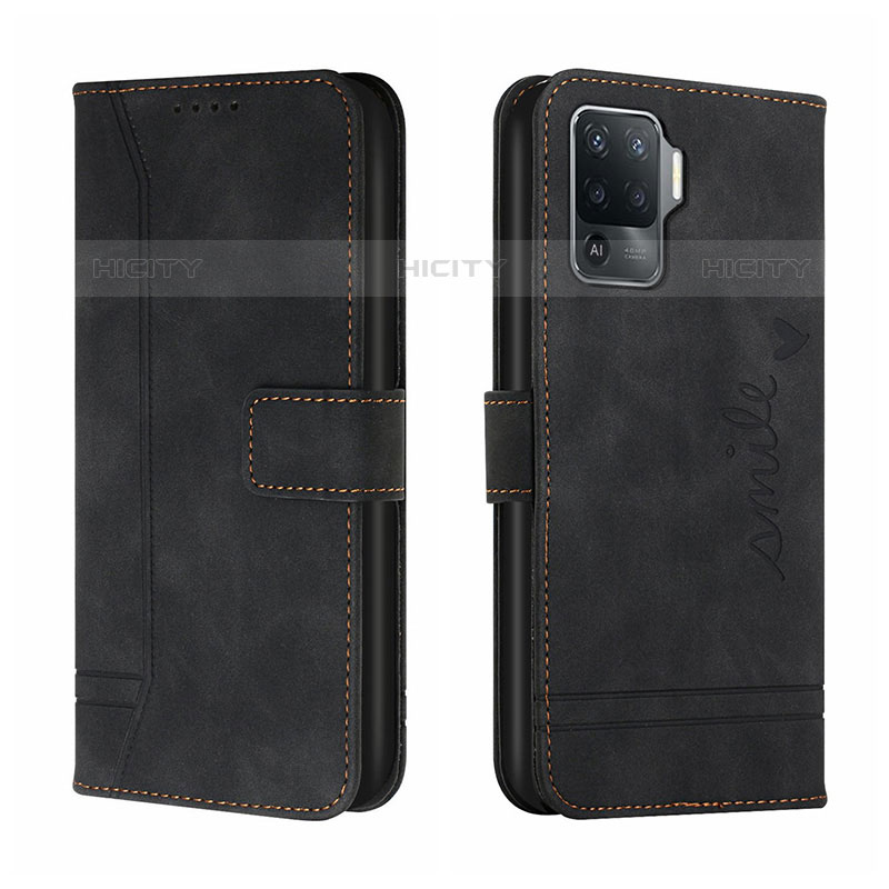 Custodia Portafoglio In Pelle Cover con Supporto H01X per Oppo Reno5 F Nero