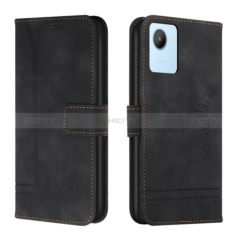 Custodia Portafoglio In Pelle Cover con Supporto H01X per Realme C30 Nero