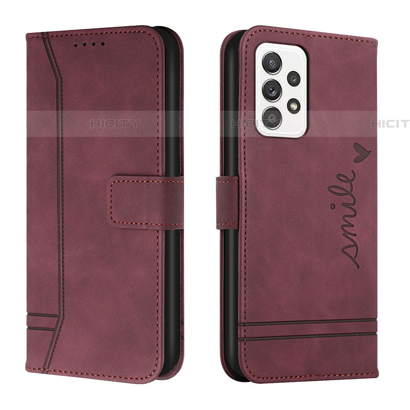 Custodia Portafoglio In Pelle Cover con Supporto H01X per Samsung Galaxy A53 5G Rosso