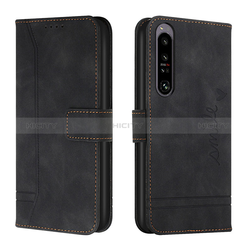 Custodia Portafoglio In Pelle Cover con Supporto H01X per Sony Xperia 1 IV Nero