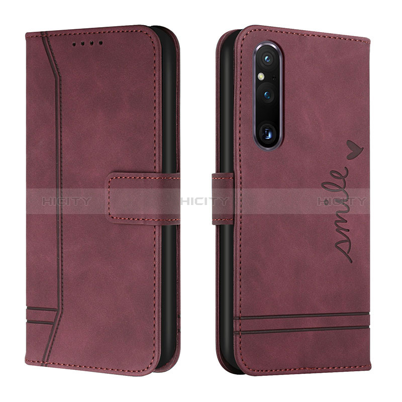 Custodia Portafoglio In Pelle Cover con Supporto H01X per Sony Xperia 1 V