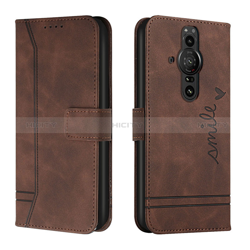 Custodia Portafoglio In Pelle Cover con Supporto H01X per Sony Xperia PRO-I