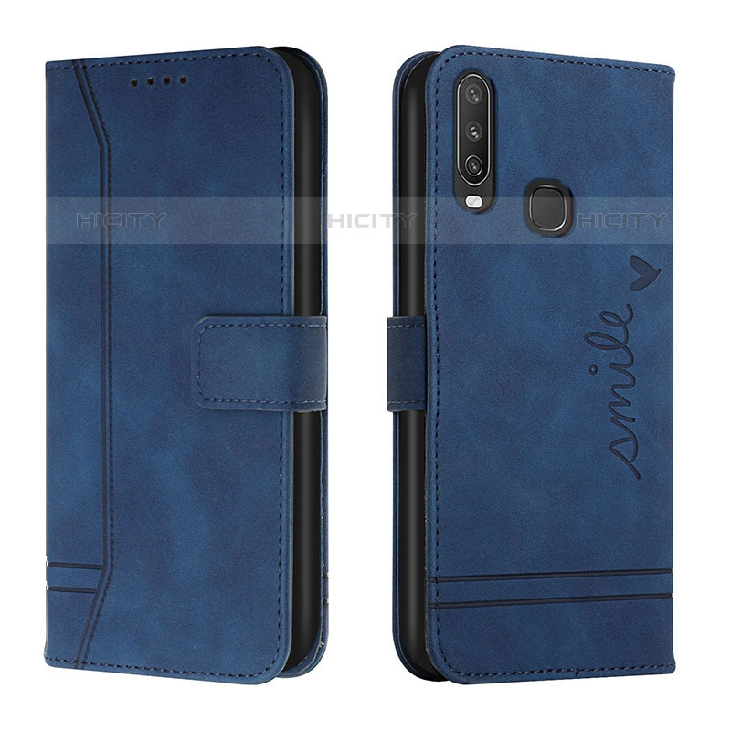 Custodia Portafoglio In Pelle Cover con Supporto H01X per Vivo Y11 Blu