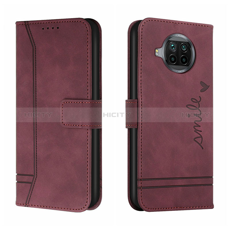 Custodia Portafoglio In Pelle Cover con Supporto H01X per Xiaomi Mi 10i 5G Rosso