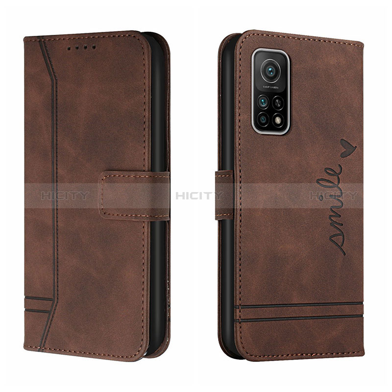 Custodia Portafoglio In Pelle Cover con Supporto H01X per Xiaomi Mi 10T Pro 5G Marrone