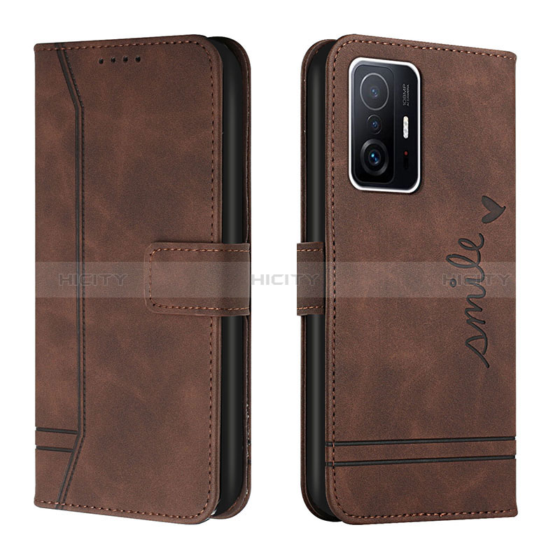 Custodia Portafoglio In Pelle Cover con Supporto H01X per Xiaomi Mi 11T Pro 5G Marrone