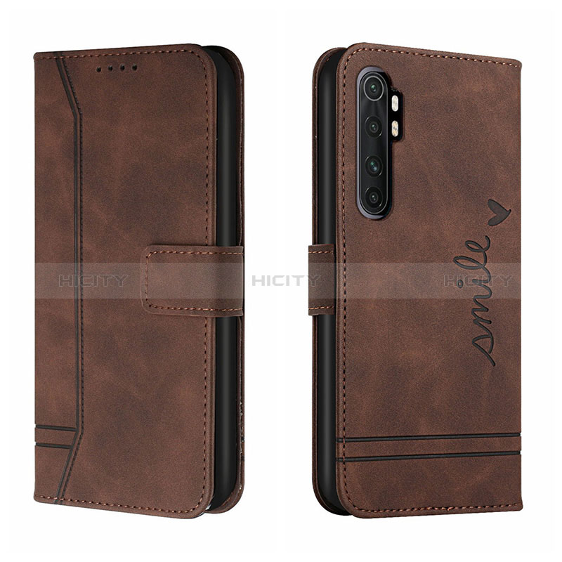 Custodia Portafoglio In Pelle Cover con Supporto H01X per Xiaomi Mi Note 10 Lite Marrone