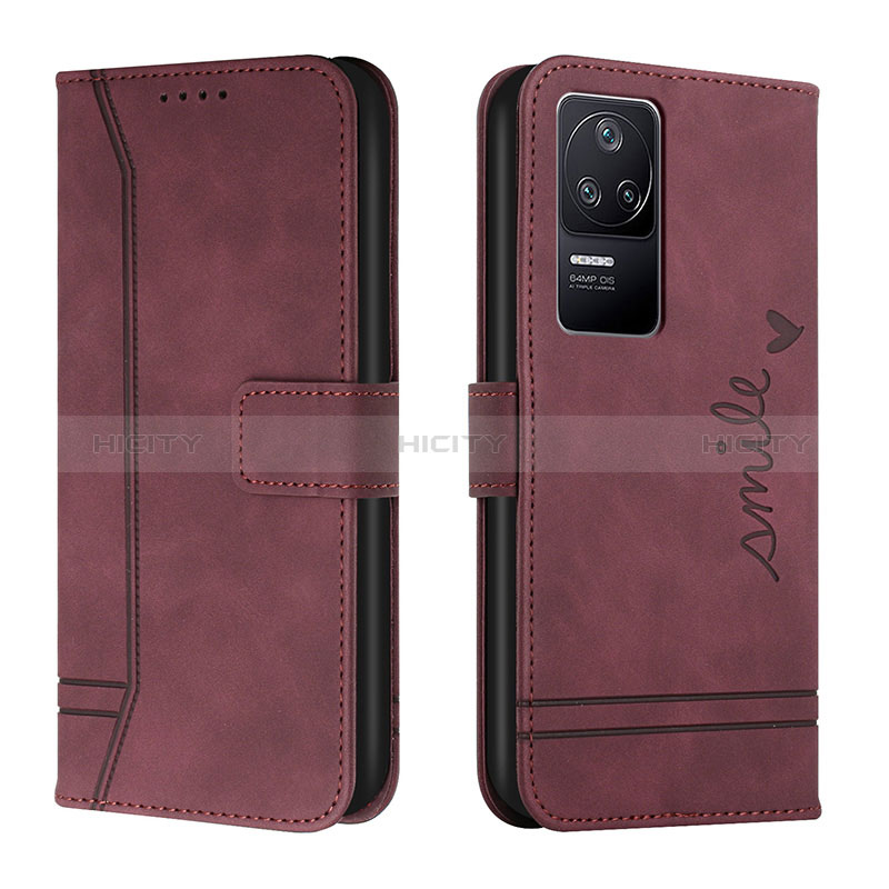 Custodia Portafoglio In Pelle Cover con Supporto H01X per Xiaomi Poco F4 5G Rosso