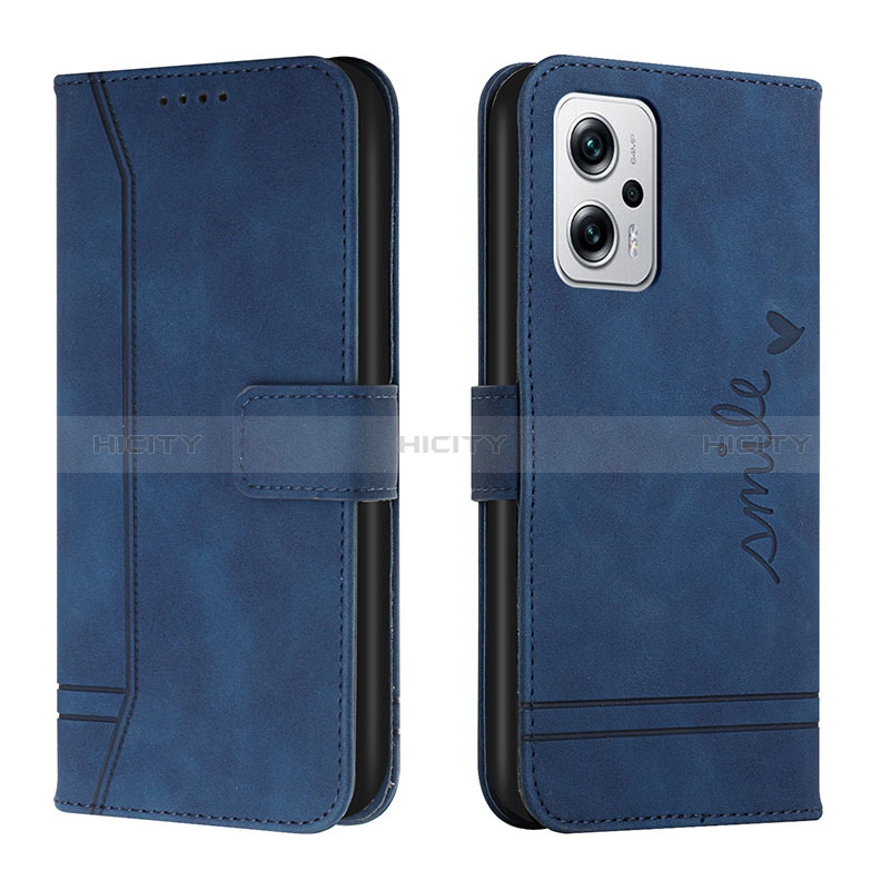 Custodia Portafoglio In Pelle Cover con Supporto H01X per Xiaomi Poco X4 GT 5G Blu