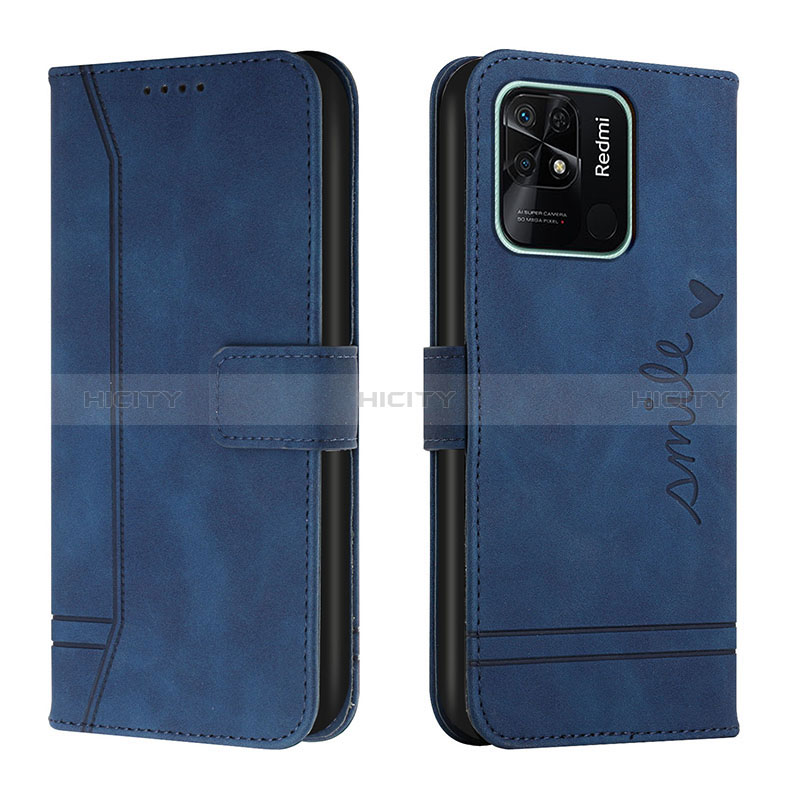 Custodia Portafoglio In Pelle Cover con Supporto H01X per Xiaomi Redmi 10 India Blu