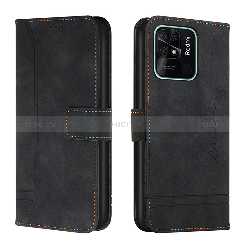 Custodia Portafoglio In Pelle Cover con Supporto H01X per Xiaomi Redmi 10 India Nero