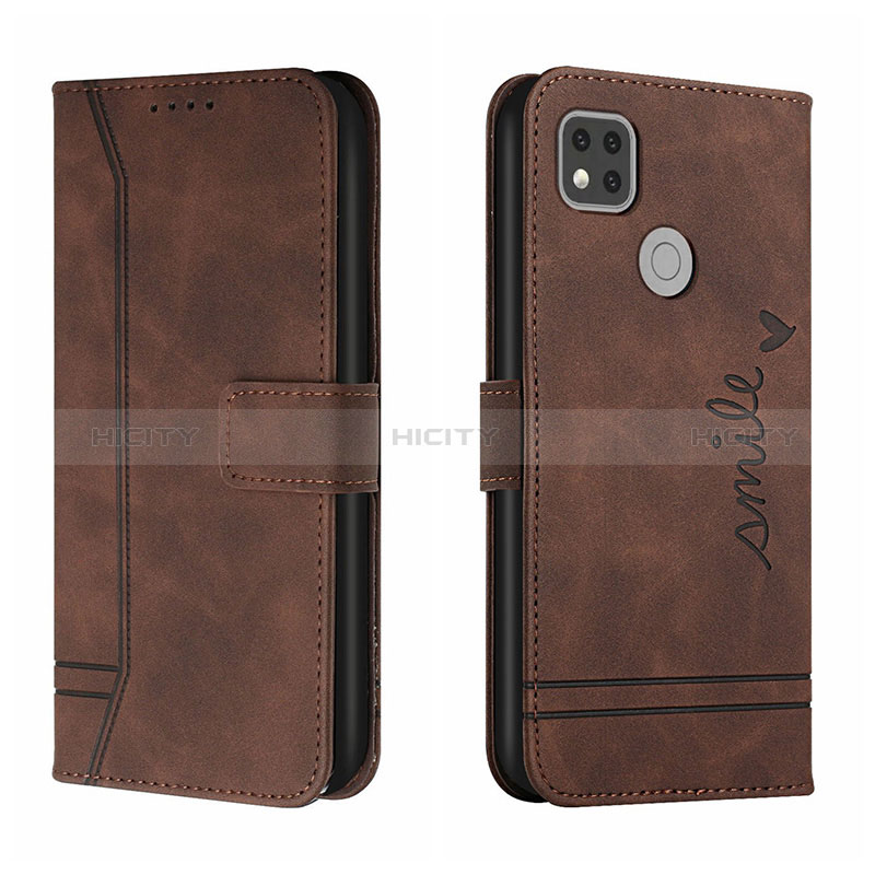 Custodia Portafoglio In Pelle Cover con Supporto H01X per Xiaomi Redmi 10A 4G Marrone